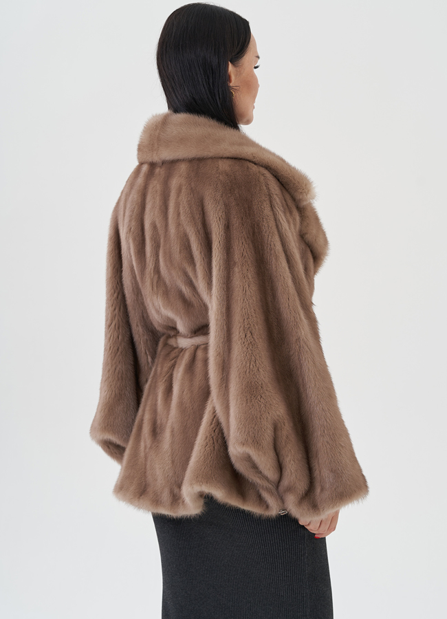 Шуба из норки под пояс модель № 24821 в кредит