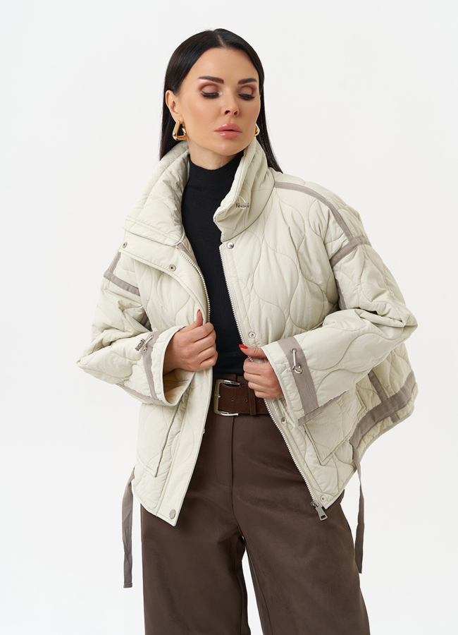 Короткая куртка с воротником стойкой модель № 30050 универмаг малина