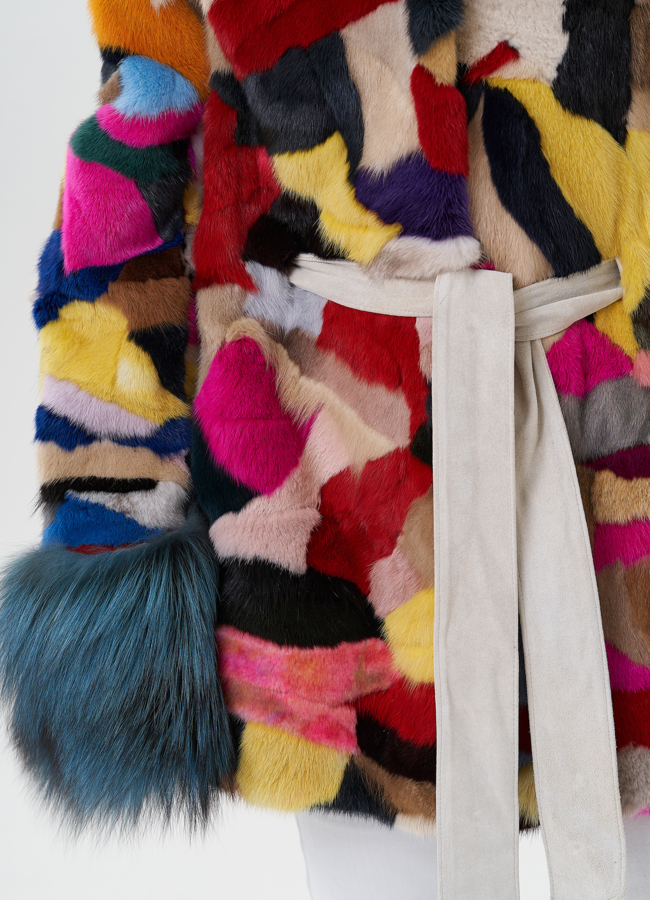 Женская шуба из норки  модель № 27622 универмаг малина