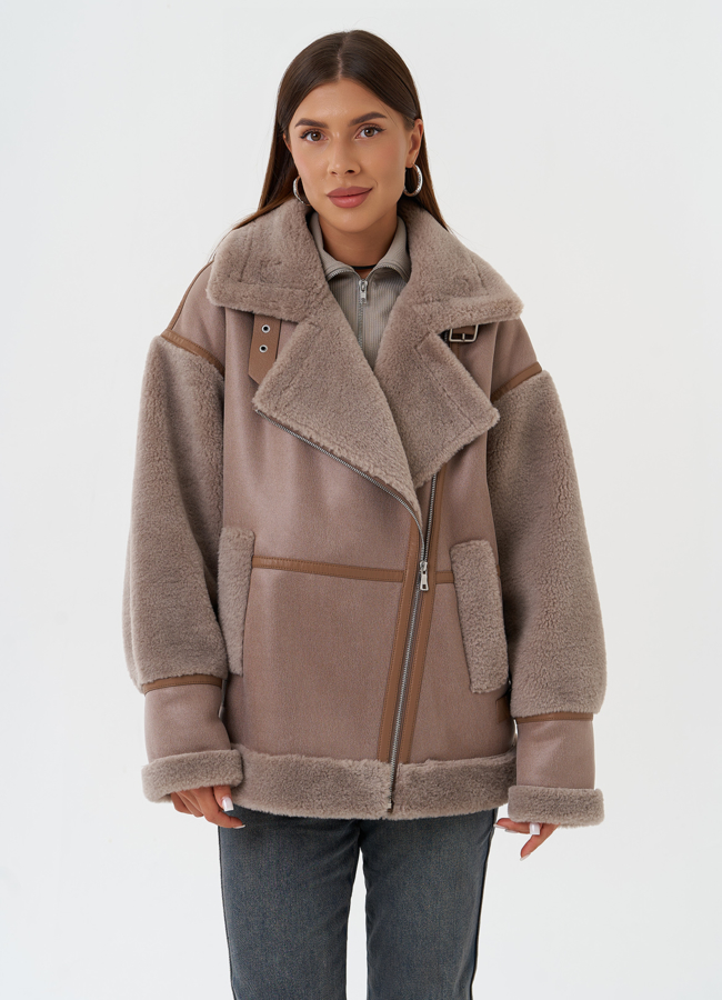 Женская дубленка из эко кожи модель № 28532 в кредит