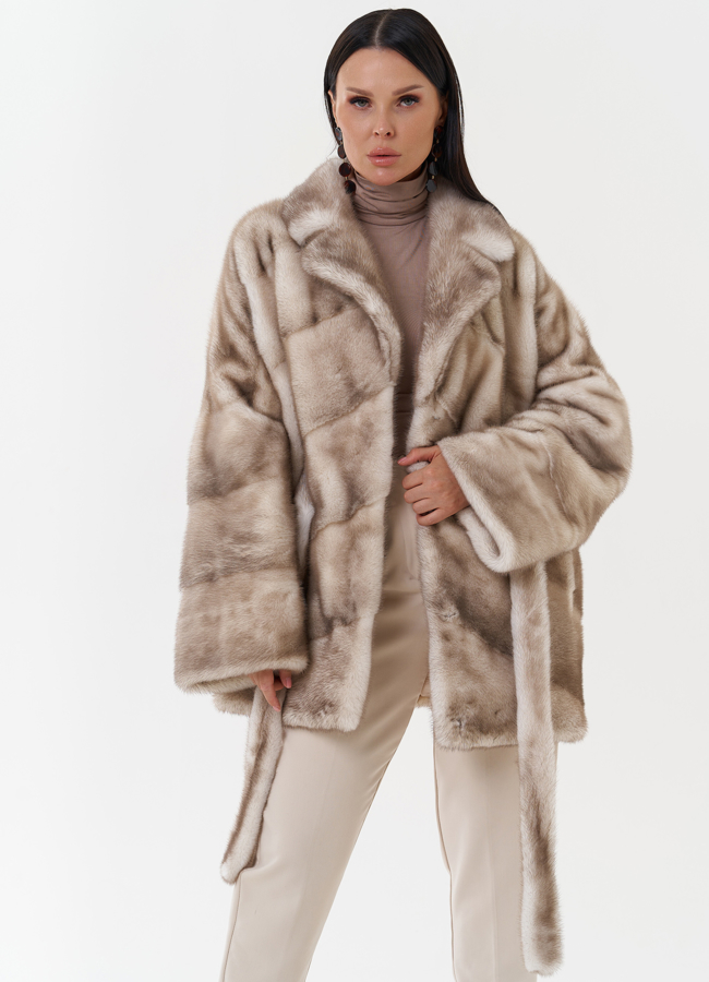 Женская норковая шуба с английским воротником модель № 27650 универмаг малина