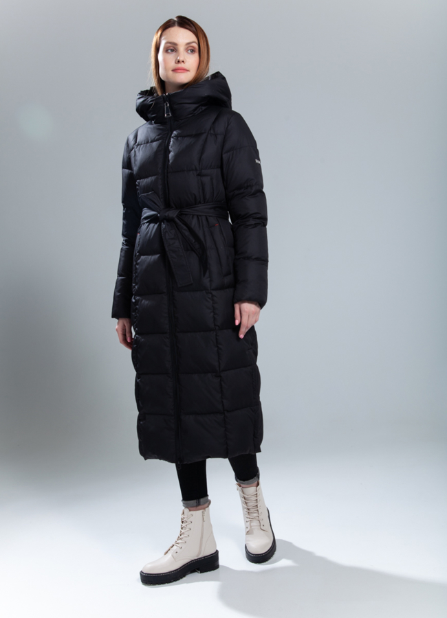 Пуховик женский модель № 860 меха малина