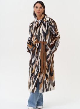 Шуба из норки в стиле пэчворк