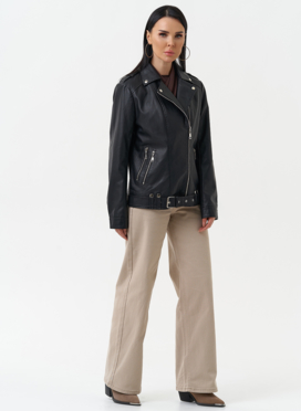 Куртка косуха из эко кожи черного цвета