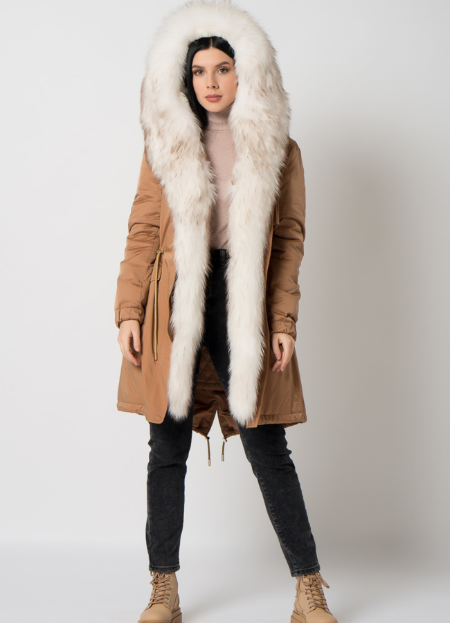 фото Женская парка с енотом  модель № 19015
