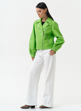 Куртка косуха из эко кожи зеленого цвета