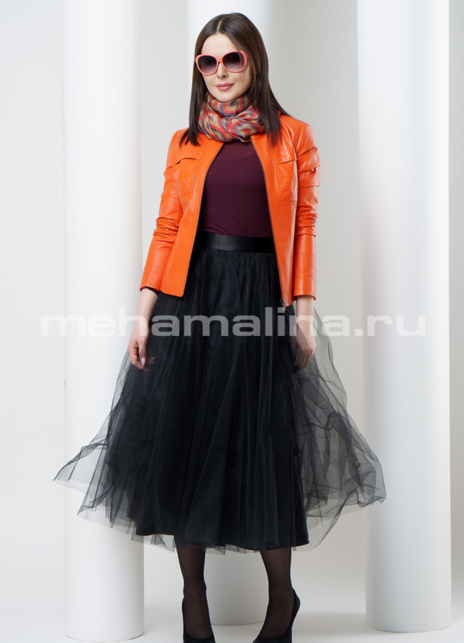 Куртка из кожи модель № K-343 универмаг малина