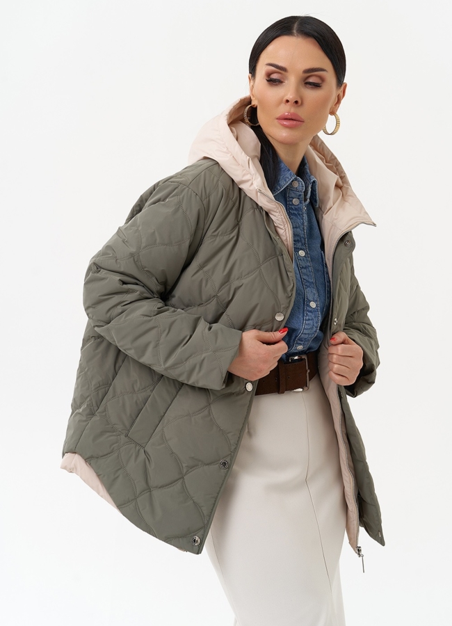 Женская утепленная куртка с капюшоном модель № 30084 универмаг малина