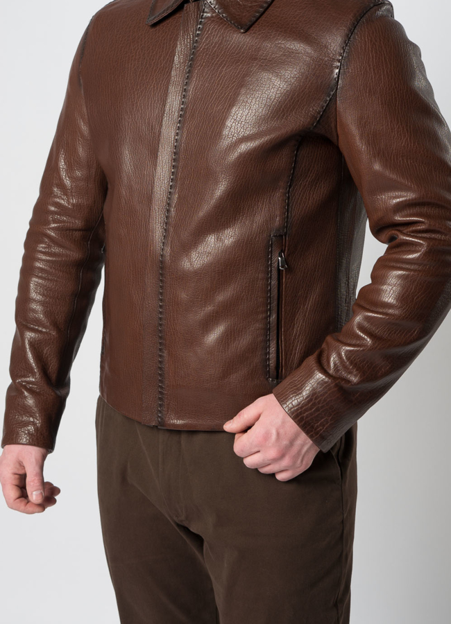 Мужская куртка из натуральной кожи модель № Е16 универмаг малина