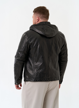 Мужская утепленная куртка из натуральной кожи