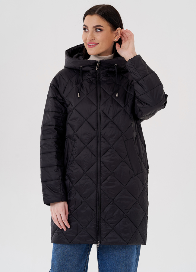 Женское полупальто с капюшоном  модель № 24336 универмаг малина