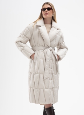 Женский пуховик с английским воротником