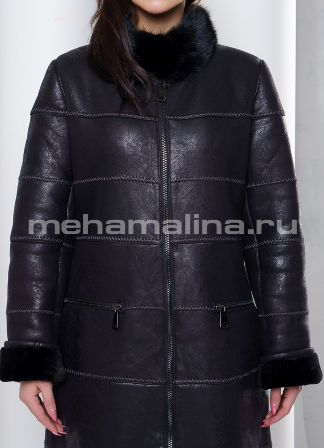 Женская дубленка модель № 7744 универмаг малина