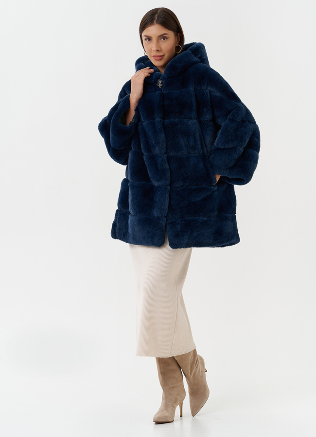 Женская шуба из меха кролика модель № 27841 универмаг малина