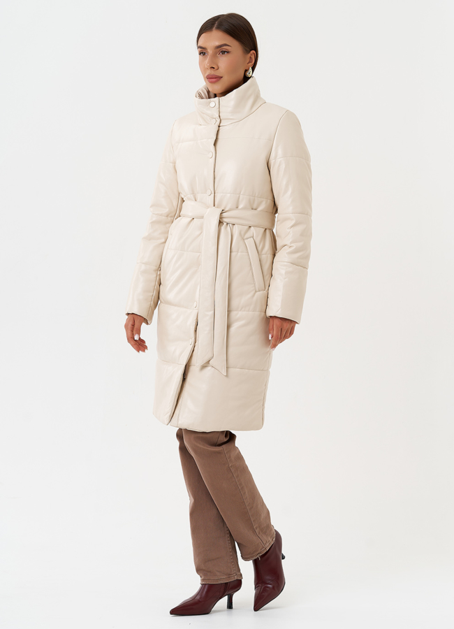 Пуховик из эко кожи на био пухе модель № 27704 в кредит Пуховик из эко кожи на био пухе модель № 27704 в кредит