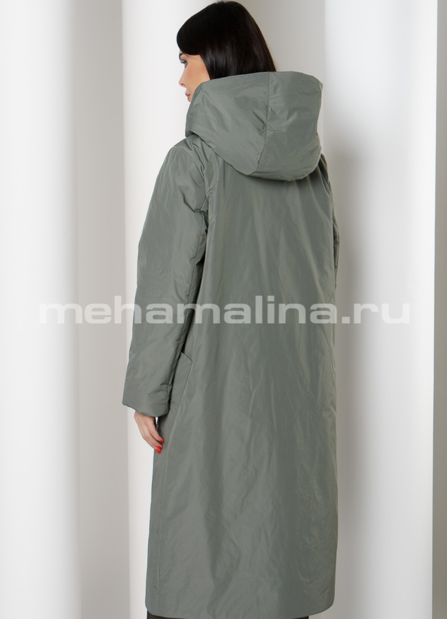фото Прямое пальто с капюшоном модель № 208117