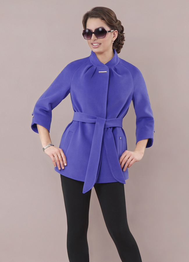 Пальто из турецкого велюра модель № М-367 меха малина