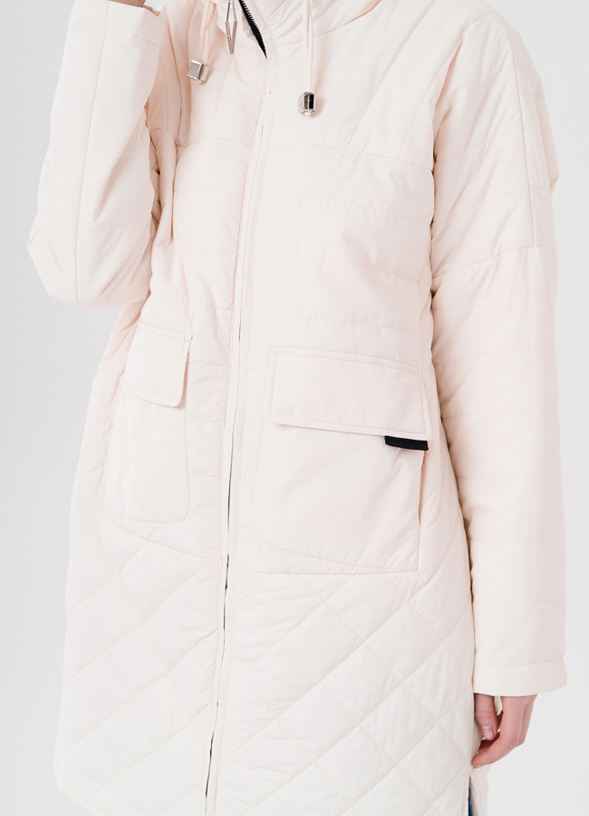 Женское полупальто с капюшоном  модель № 24337 универмаг малина