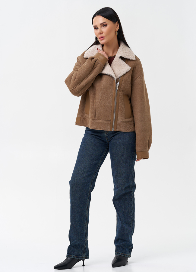 фото Женская натуральная дубленка модель № 29071