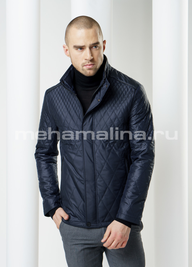 Куртка строченная, воротник стойка модель № KP-108 меха малина