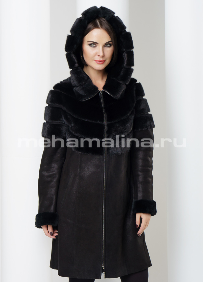 Дубленка женская модель № D-150 универмаг малина