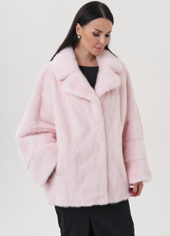 Женская норковая шуба с английским воротником  модель № 25276 в рассрочку