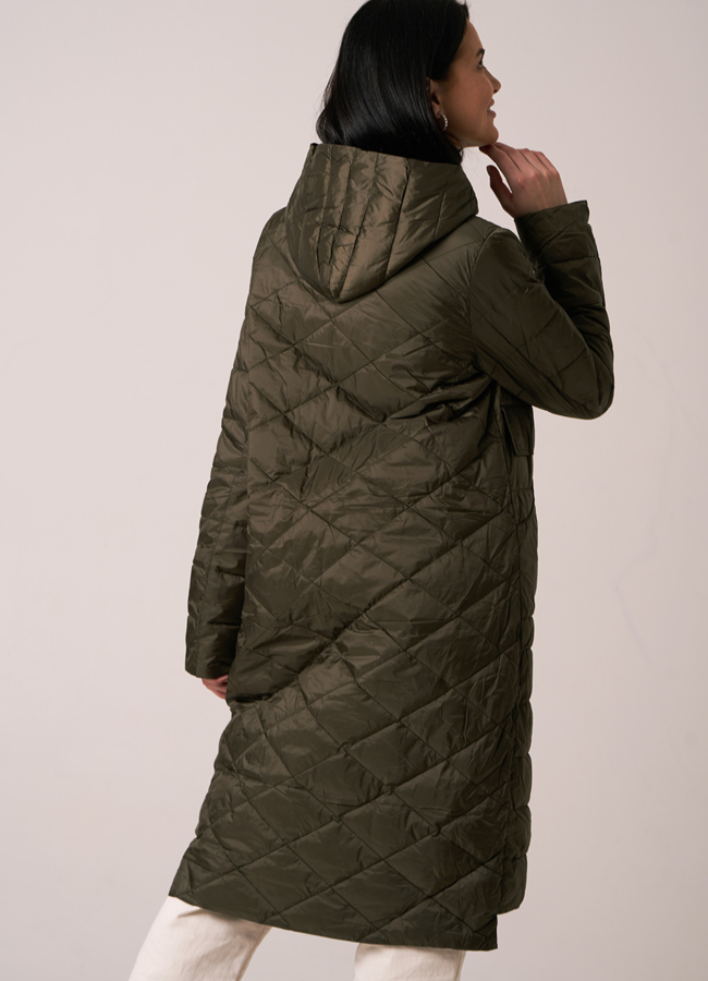 Плащ в цвете хаки на молнии модель № 167 в кредит