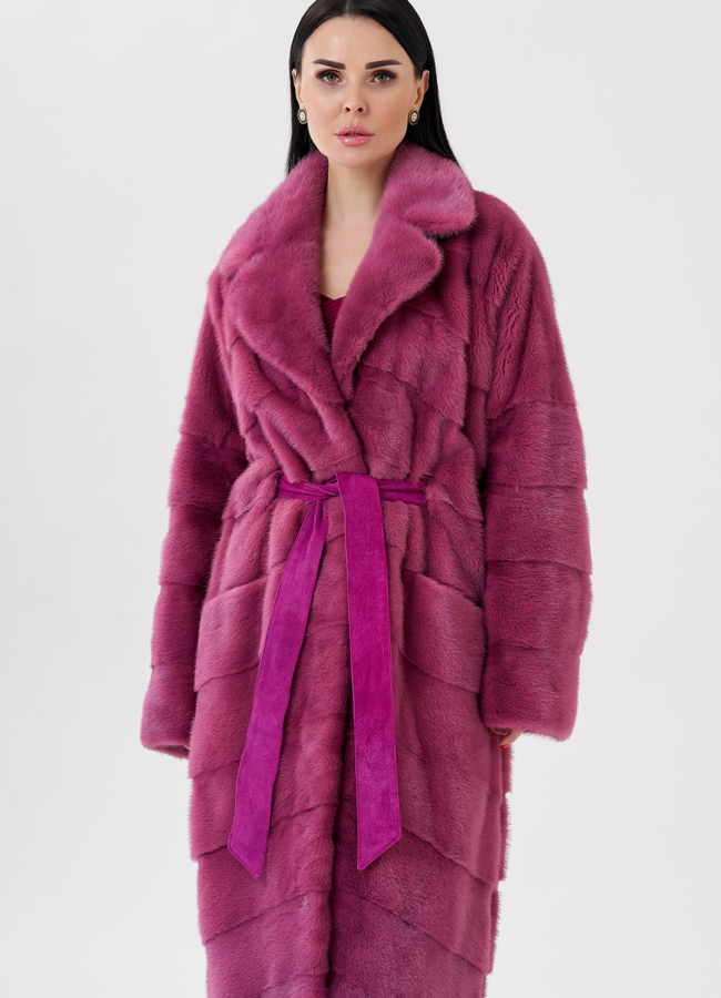 фото Шуба из норки с английским воротником  модель № 23976