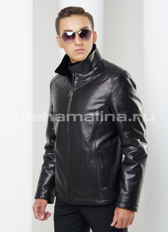 Дубленка на молнии модель № DM-104 универмаг малина