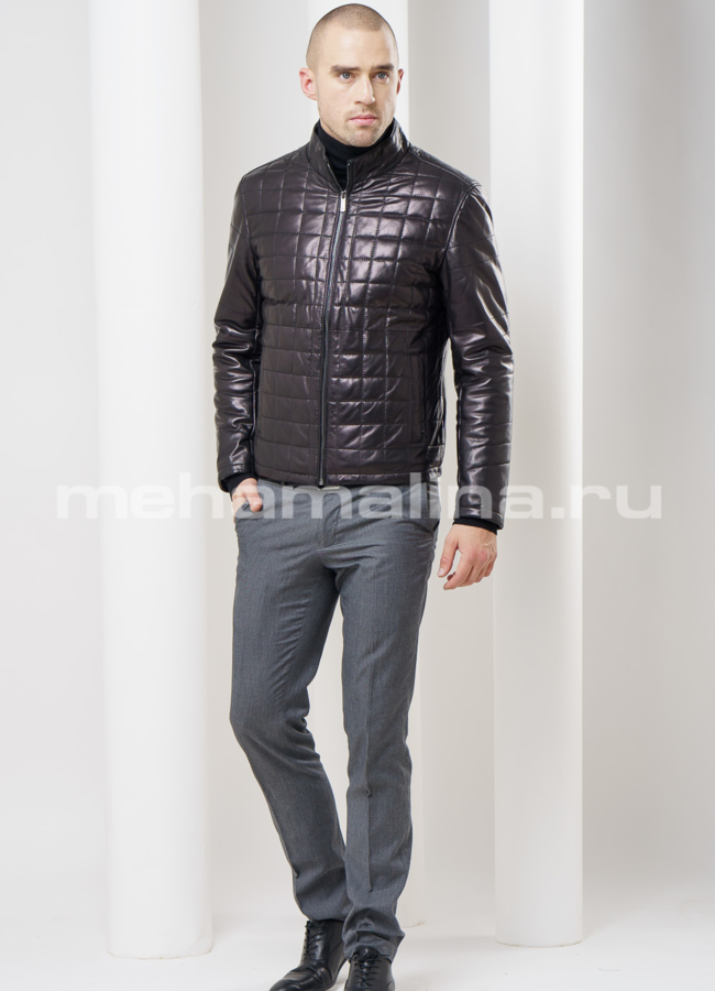 Кожаная куртка стеганная модель № KP-110 в рассрочку