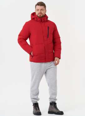 Яркий пуховик с капюшоном