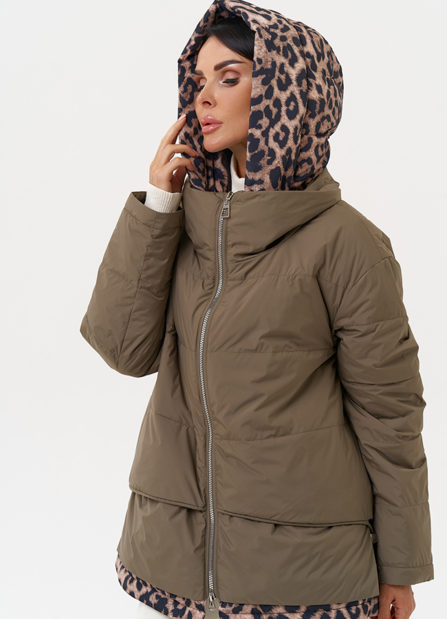 Женская куртка в цвете хаки модель № 31290 универмаг малина