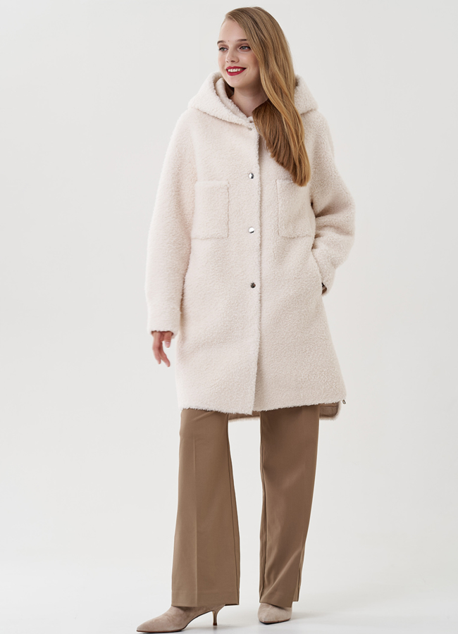 Женское полупальто в белом цвете модель № 81228 универмаг малина