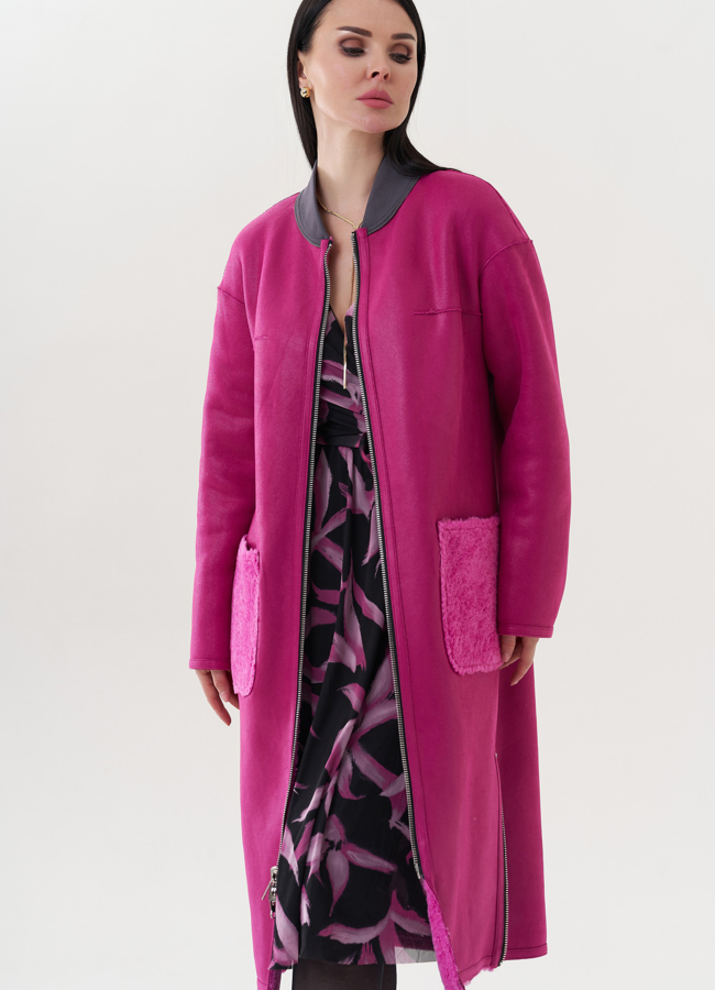 Двухсторонняя эко дубленка 