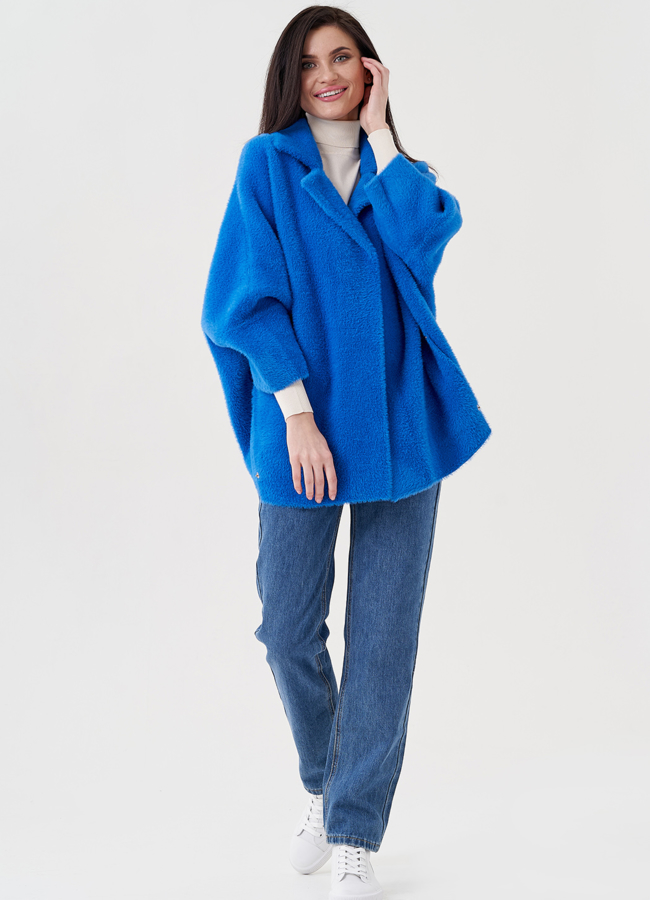 фото Короткий кардиган синего цвета модель № 80240