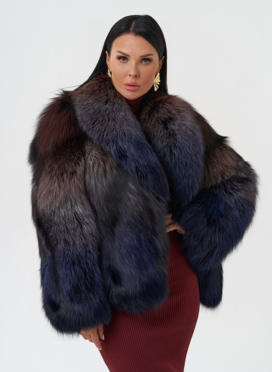 Женская шуба из меха чернобурки