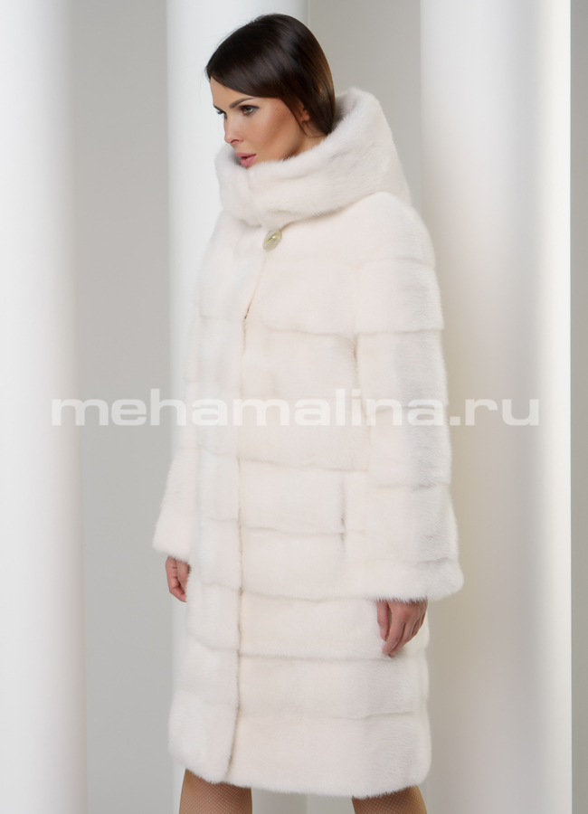 Светлая норковая шуба модель № S-596 в рассрочку