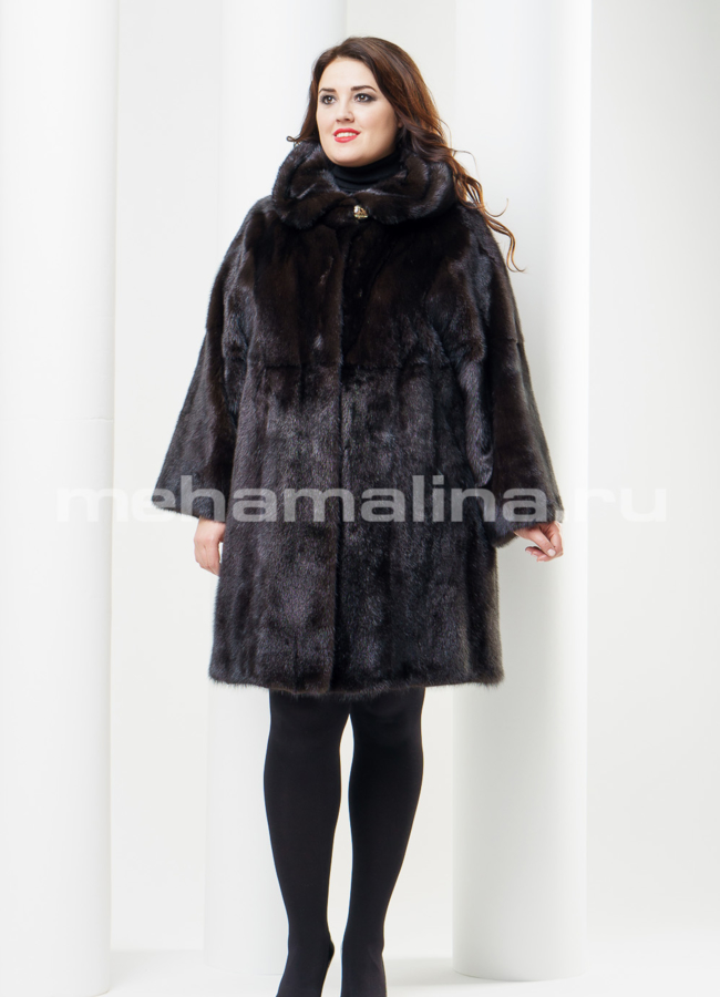 Шуба из норки модель № S-393 меха малина
