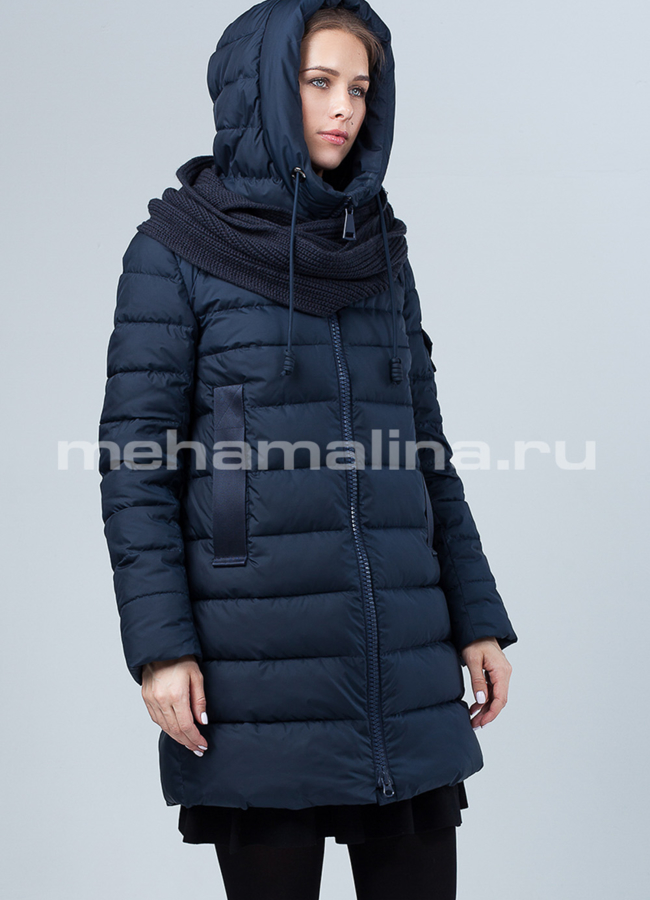 Пуховик женский +size модель № П-268 меха малина