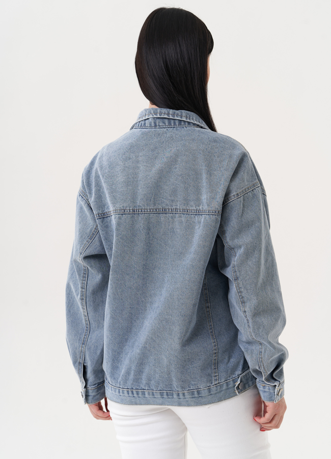 Женская джинсовая куртка  модель № 27250 в рассрочку