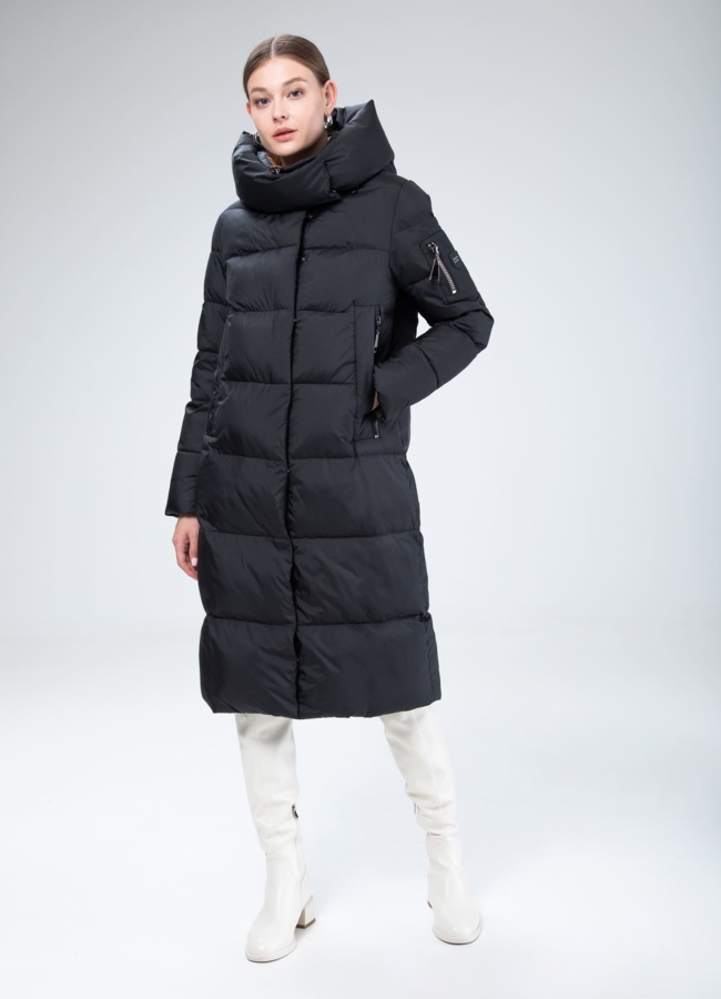 фото Женский пуховик с капюшоном  модель № 25796