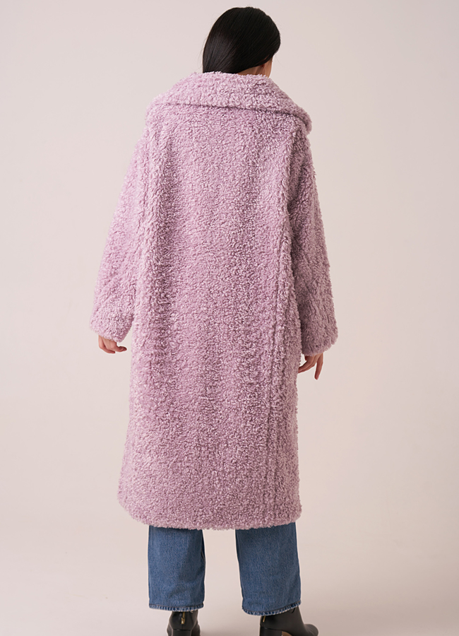 Пальто из эко шерсти прямого силуэта на пуговицах модель № 211 в кредит