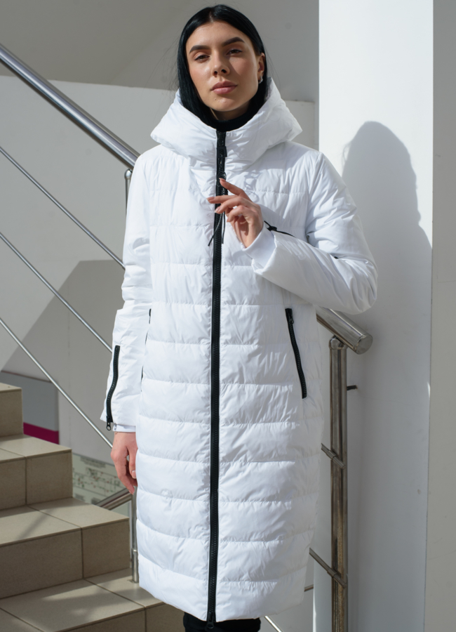 фото Женское полупальто с капюшоном  модель № 22522