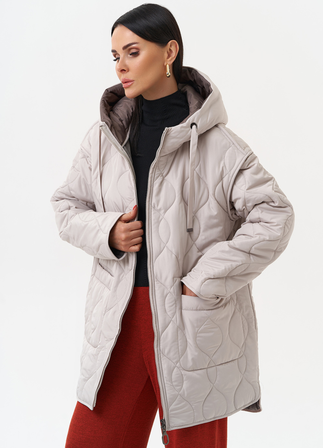 Женская утепленная куртка с капюшоном модель № 29935 универмаг малина