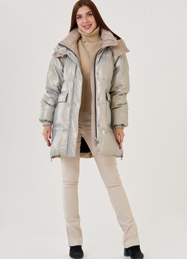 Женский эко пуховик свободного кроя Malina Siberian модель № 23438 универмаг малина