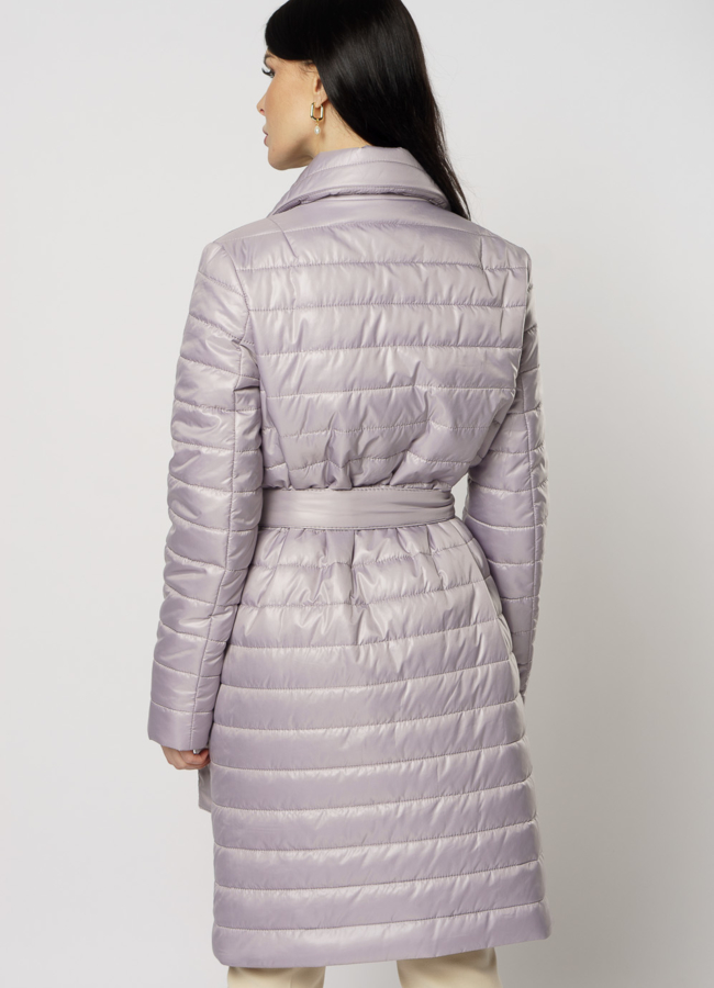 Женское утепленное пальто фиолетового цвета модель № 20738 универмаг малина