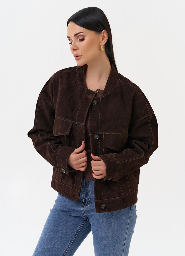 Куртка из замши коричневого цвета модель № 29927 универмаг малина Куртка из замши коричневого цвета модель № 29927 универмаг малина