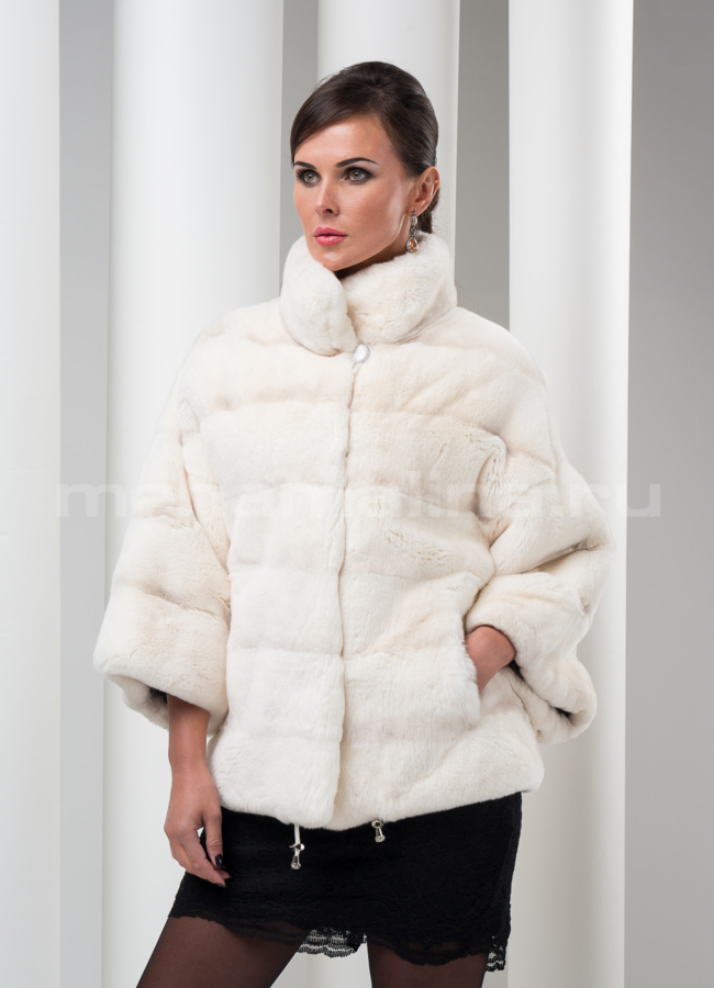 фото Меховой френч Rex, цвет белый модель № S-166