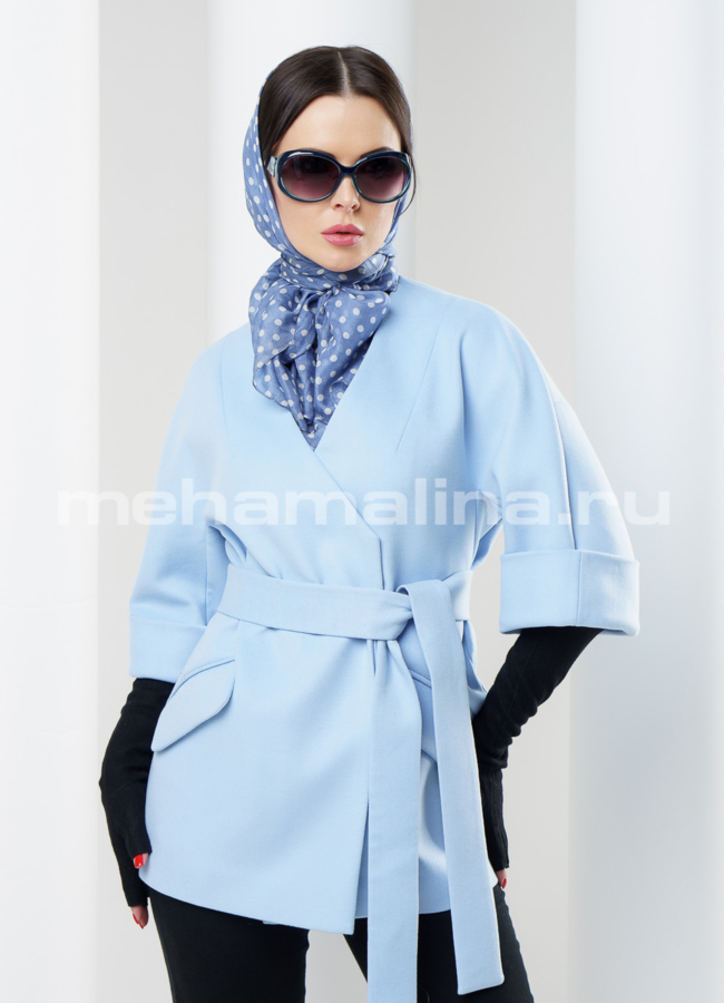 Женское пальто модель № BP-41 меха малина