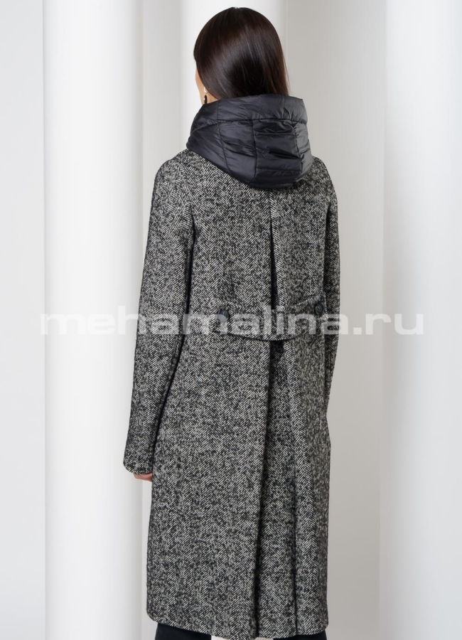 Расклешенное пальто на кнопках модель № 413 в кредит